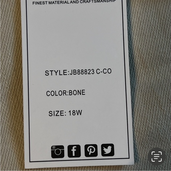 Judy Blue Tan Bone Garment Dyed High Waist Jeans JB88823 C-CO Women Sz. 18W NWT - Picture 4 of 8